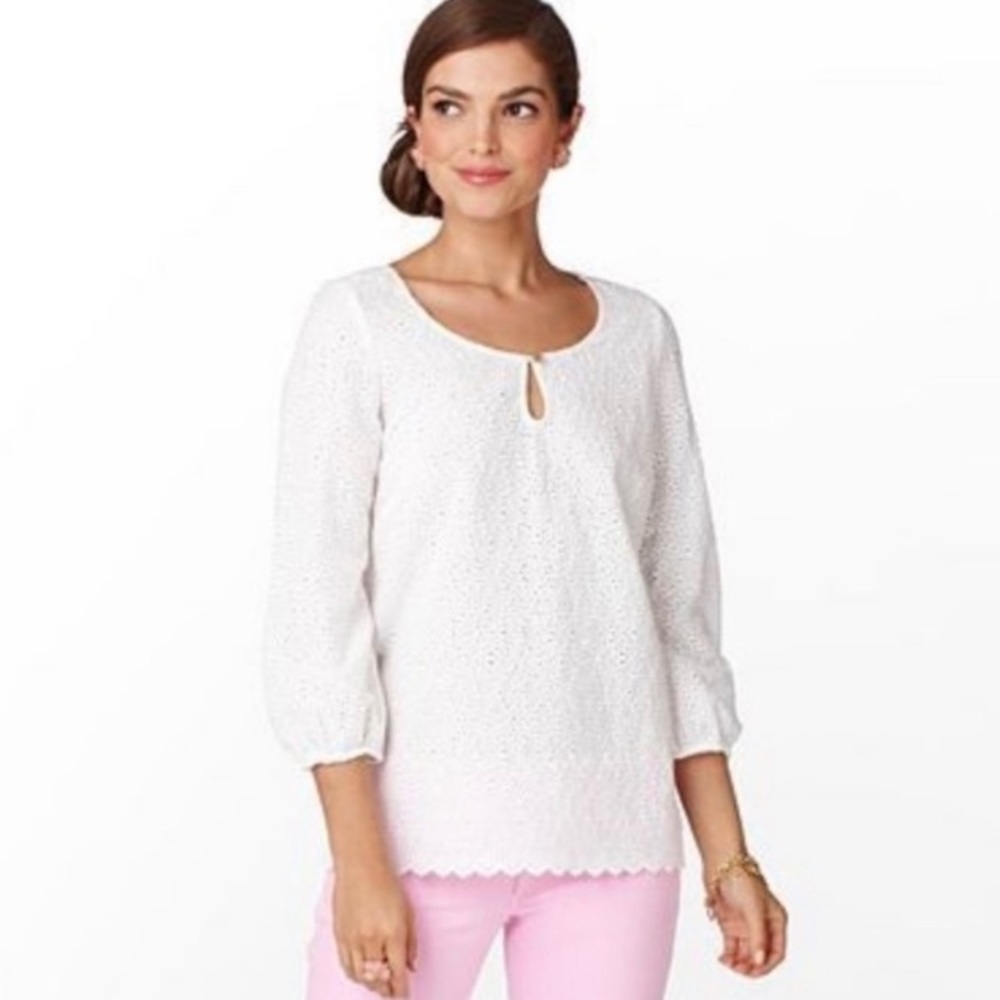 Lilly Pulitzer Eyelet White Tunic Top - XS